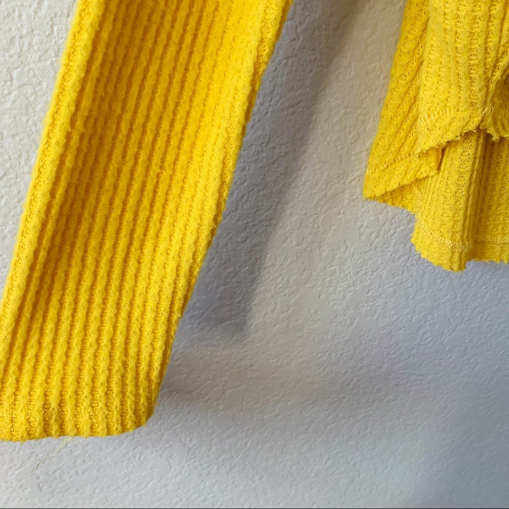 UO Out From Under Jojo Waffle Knit Yellow Thermal - Picture 5 of 10
